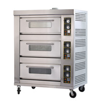 Équipement de cuisine commerciale grand four à gaz à 6 plateaux à 3 couches pour la cuisson du pain dans les boulangeries
