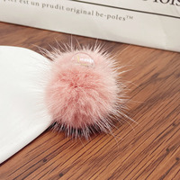 Nouvelle boule de fourrure petite pince à cheveux côté princesse pince à cheveux luxe vison fourrure frange pince