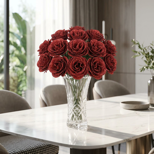 Rose artificielle scintillante de luxe faite à la main avec paillettes, rose éternelle en poussière d'or pour la Saint-Valentin, décoration de mariage et de fête - Product Image 3