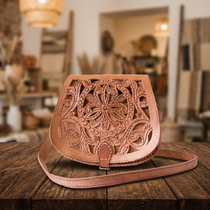 Sac bandoulière unisexe en toile avec motif floral sculpté, style classique, poignée souple, durable, fait main, avec roulettes pivotantes pour le voyage et le rangement - Product Image 3