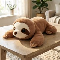 Peluche paresseux lestée en coton PP, 5 lb, 28 pouces de long, coussin doux, accessoires pour animaux en peluche, lavable, commandes en gros, logo personnalisé