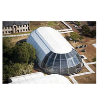 Structure en acier inoxydable avec serre trempé, toit en verre pour salle de mariage ou Hall de fête