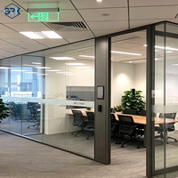 Graki Panorama Series Frameless Glass Wall Partition Modern Design Eco-Friendly & Durable Office Partition 100mm Aluminum Frame