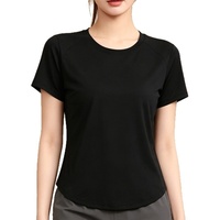T-shirt de yoga respirant et à séchage rapide pour femme, coupe ajustée, idéal pour l'été et le sport transfrontalier