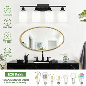Minimalist Iron <b>Led</b> <b>Mirror</b> Lamp 4 Heads Surface Mounted Bathroom <b>Vanity</b> Lighting - Product Image 5