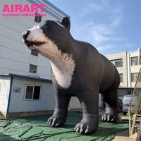 Ours noir gonflable géant sur mesure, modèle gonflable réaliste de faune sauvage pour la décoration extérieure des parcs, centres commerciaux et espaces publics
