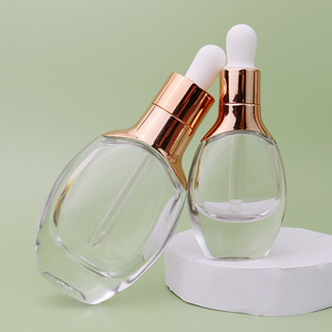 Hai Mystery Bouteille en verre de 30ml à fond épais Emballage cosmétique vide plat avec pompe à goutte pour le volume du sérum de soin de la peau - Product Image 6