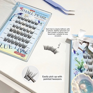 Cappuvini Faux Cils en Grappe Sans Colle, Effet Naturel Queue <span class=keywords><strong>de</strong></span> Poisson, Cils Bébé Courbés en B, Sans Colle Nécessaire, Cils Individuels Effilés - Product Image 2