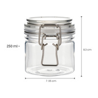 RTS Multifonctionnel De Qualité Alimentaire Transparent 250ml Joint Swing Top Plastique PET Vide Clair Sec Fruits Pot Bouteille
