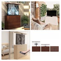 Support TV motorisé vertical sous le lit, support de télévision pour écrans de 32 à 80 pouces avec télécommande, support TV compact