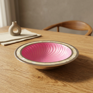 ชามอลูมิเนียมเคลือบด้านในด้วยสารเคลือบสี และประดับด้วยมุก - Product Image 2