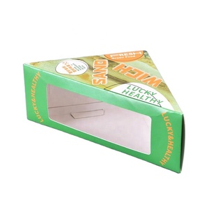 Vente en gros de boîte à sandwichs en papier pour pique-nique personnalisé triangle avec fenêtre - Product Image 4