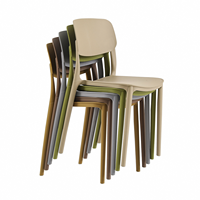 Chaise de salle à manger empilable en plastique PP, style nordique minimaliste moderne, écologique, pour les familles, les cafés, les restaurants et les bureaux