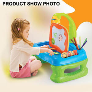 Tavolo Educativo Tre-in-Uno per Bambini con Lavagna, Tavolo da Disegno e <span class=keywords><strong>Proiettore</strong></span> - Product Image 4