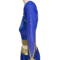 Livraison rapide fille All Star Cheerleading uniformes brillant tissu bleu Royal brillant avec strass Bling pour la compétition