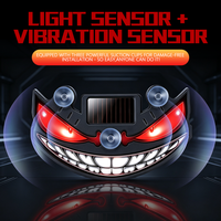 LELANPU Luz LED de Advertencia para Coche Tipo C con Energía Solar, Ojos de Demonio, Lámpara Ambiental para Ventana Trasera, Luz Dinámica de Atmósfera con Ventosa