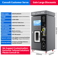 Distributeur d'eau fraîche 224L à commande par carte de crédit/code QR, avec fonction SDK, surveillance à distance et logiciel de gestion des stocks