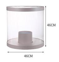 Boîte à fleurs coréenne ronde géante, seau tenant un arrangement de fleurs, boîte en papier PVC transparent fenêtre cadeau boîte à fleurs