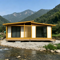Maisons conteneurs préfabriquées en acier modernes et respirantes, conçues sur mesure, style japonais, pour gîtes mobiles extensibles, garantie 1 an