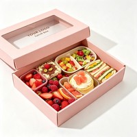 Boîtes Bento jetables en papier Kraft de gros, boîtes à lunch de haute qualité, contenants alimentaires à l'encre de soja avec fenêtre