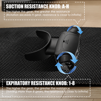 Entraîneur respiratoire intelligent à commande vocale avec application, double embout buccal, 8 niveaux de résistance |   Appareil intelligent d'exercice des muscles respiratoires