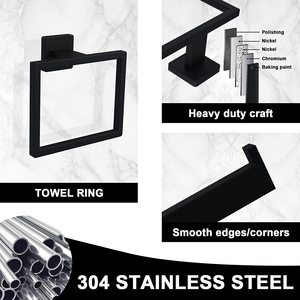 <span class=keywords><strong>Set</strong></span> di 5 Accessori per Bagno in Acciaio Inox Spazzolato Oro, Montaggio a Parete, Kit con Portasciugamani e Ganci - Product Image 5