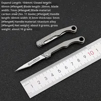 Mini couteau utilitaire pliant portable avec alliage de titane Eagle Falcon Design Lames remplaçables tranchantes pour bricolage et porte-clés