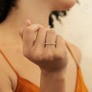 Đá quý 925 Sterling bạc hình lục giác lát với các vòng Zircon chồng chéo có kích cỡ khác nhau - Product Image 4