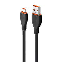 Câble USB 2.0 vers USB-C 1m, blindage tressé, matériau silicone, charge rapide 6A, gaine TPE, pour usage mondial