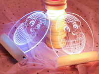Newish – lampe Led acrylique 3D avec motif oeuf de lapin de pâques, alimenté par batterie USB, Base blanche pour chambre d'enfant, 2023 rvb