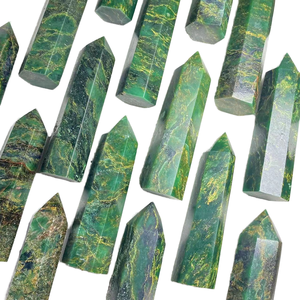 Yüksek kalite 9-10cm yeşil zümrüt altıgen prizma kristal kule ev dekor için Reiki şifa ve diğer kristal el sanatları - Product Image 2