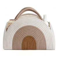 Organisateur de couches en corde de coton tressée pour les essentiels de nouveau-né garçon ou fille, grand panier de rangement avec séparateurs amovibles