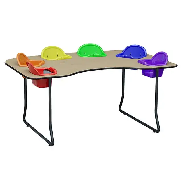 नई प्रवृत्ति आधुनिक 2 3 4 6 सीट डेकेयर टेबल फर्नीचर बालवाड़ी बच्चों बच्चों डेकेयर कुर्सी मेज