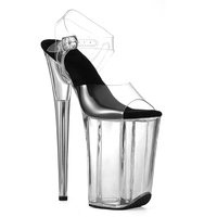 Chaussures à plateforme transparentes de 9 pouces, talons aiguilles sexy en PVC respirant, chaussures de strip-teaseuse, chaussures de danseuse exotique, chaussures de scène