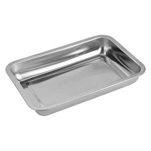 Plateaux rectangulaires en acier inoxydable pour le service alimentaire en hôtel, design à fond plat et peu profond - Product Image 2