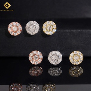 Boucles d'oreilles clous en moissanite, taille brillant rond, motif étoile, argent 925, style classique hip-hop, certifiées GRA, pour homme - Product Image 1
