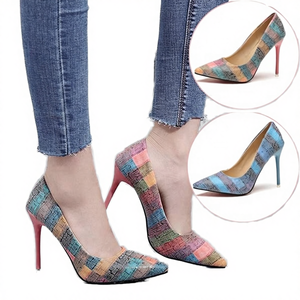 Chaussures à talons hauts pointus pour femmes Printemps-Été-Automne-Hiver – Escarpins élégants et respirants, tendance mode, semelle extérieure en caoutchouc peu profonde - Product Image 4