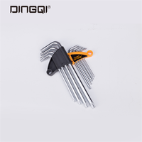 Kunci Allen Torx Hex DingQi 9PCS OEM Grosir Krom Ekstra Panjang Ujung Bulat Khusus Baja Paduan Khusus Dengan Lubang