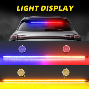 82CM 192 자동 스트로브 라이트 비상 플래시 경고 램프 2-in-1 3030 SMD <span class=keywords><strong>12V</strong></span> 자동차 전면 및 후면 앞 유리 LED 경고등 - Product Image 5