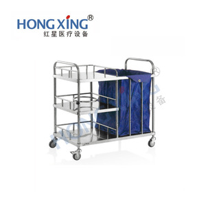 Hongxing Medical Stainless Steel <b>Cart</b> 3 Layers 900x500x850mm With Waste Bag <b>For</b> Hospital Use - Product Image 1