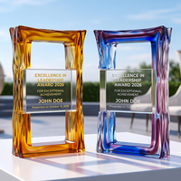 Trophée Honor Gate en Cristal Liuli au Design Original Breveté, Écologique, Moderne, Sablé, Cadeau Promotionnel, 3 Couleurs, Grande Gravure