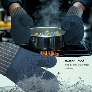 Vente en gros de gants de four en silicone gants anti-brûlure mitaines de gril pour micro-ondes avec logo personnalisé gant de four résistant à la chaleur - Product Image 4