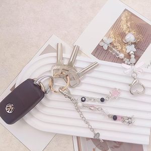 Porte-clés Fraise Rose Mignon Y2K, Pendentif Nœud Fleur Cœur, Breloques de Sac, Accessoires Esthétiques Kawaii pour Femmes - Product Image 3