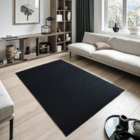 Tapis noir ananas lavable en machine et pliable, en polypropylène durable, antidérapant, à poils ras, pour salon et maison