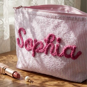 Nueva Bolsa de Cosméticos Bordada Personalizada, Bolsa de Almacenamiento de Cosméticos a Rayas Coloridas, Regalo para Damas de Honor, Viajes <span class=keywords><strong>y</strong></span> Uso Diario - Product Image 6