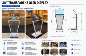 30 Inch Transparent OLED Landscape Floor Standing Digital <b>Signage</b> Interactive Animation Advertising Screen Anti-Reflection - Product Image 2