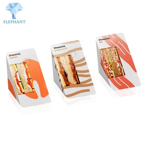 Custom Food Grade Hamburger Bakery Bread Paper Triangle Packaging Sandwich Box - Product Image 5