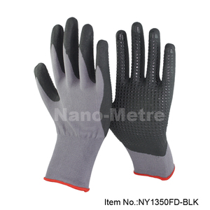 NMSAFETY 15 gauge nylon line Palm coated with nitrile micro <span class=keywords><strong>foam</strong></span> with dots de nitrile gloves anti slip - Product Image 1