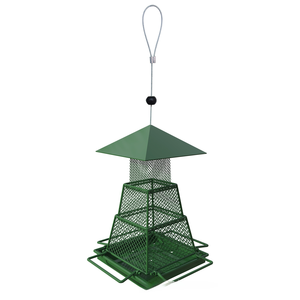 Mangeoire à oiseaux pliable à 3 niveaux, résistante à la rouille et à <span class=keywords><strong>l</strong></span>'eau, avec crochet métallique et plateau de drainage profond pour jardin, cour, parc, prête à être expédiée - Product Image 3