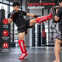 Protège-tibias en cuir personnalisés à prix d'usine, souples, protecteurs, durables, 1,5 kg pour l'entraînement de Muay Thai, MMA et en salle de sport